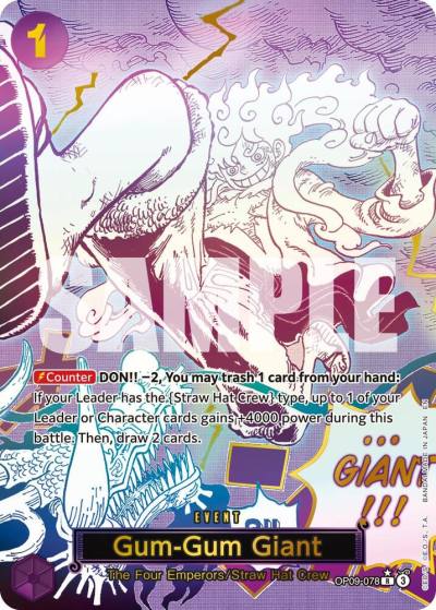 Gum-Gum Giant (Manga) OP09-078 Premium Booster -The Best- Vol. 2 Card