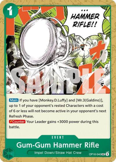 Gum-Gum Hammer Rifle OP16-040 The Time of Battle Card