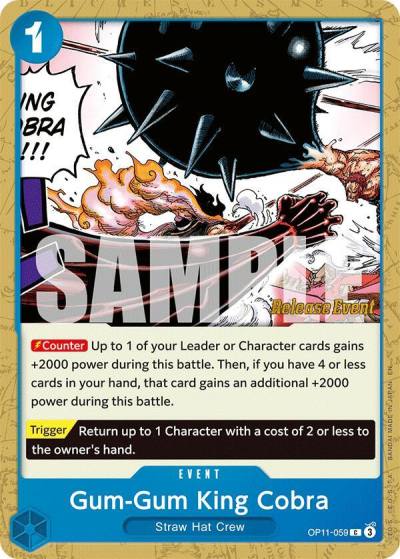 Gum-Gum King Cobra OP11-059 A Fist of Divine Speed Release Event Cards Card