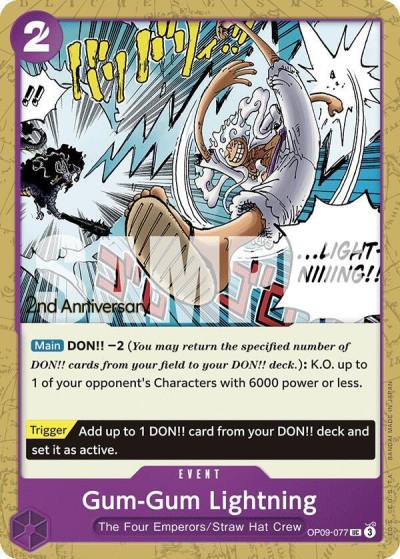 Gum-Gum Lightning OP09-077 Emperors in the New World: 2nd Anniversary Tournament Cards Card