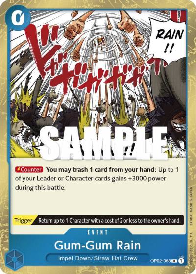 Gum-Gum Rain OP02-068 Paramount War Card