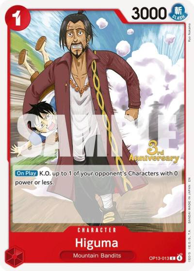 Higuma OP13-013 Carrying On His Will: 3rd Anniversary Tournament Cards Card