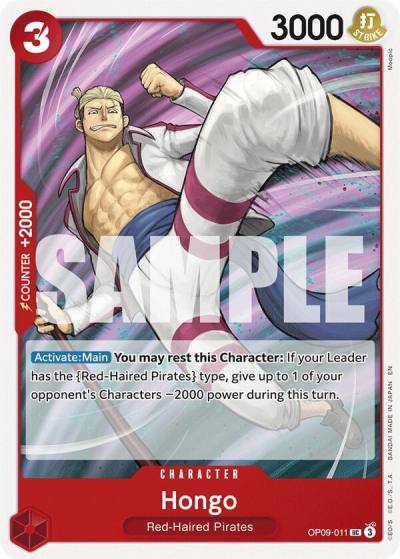 Hongo (Reprint) OP09-011 Starter Deck 23: RED Shanks Card