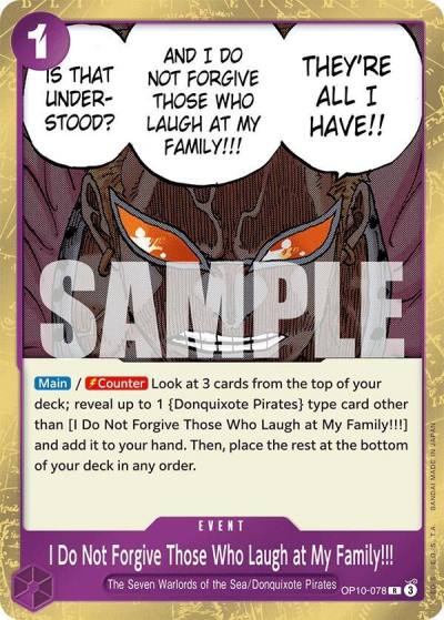 I Do Not Forgive Those Who Laugh at My Family!!! OP10-078 Royal Blood Card