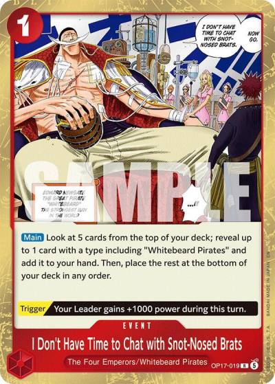 I Don't Have Time to Chat with Snot-Nosed Brats OP17-019 The World's Strongest Warriors Card