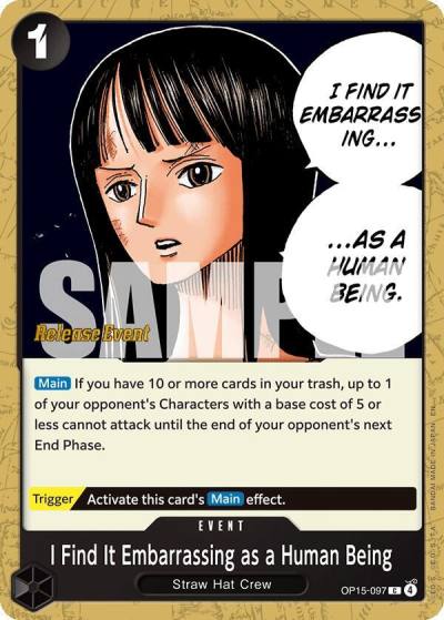I Find It Embarrassing as a Human Being OP15-097 Adventure on Kami's Island Release Event Cards Card