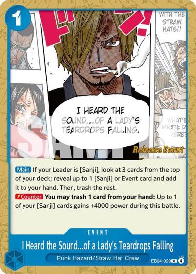 I Heard the Sound...of a Lady's Teardrops Falling EB04-029 The Azure Sea's Seven Release Event Cards Card