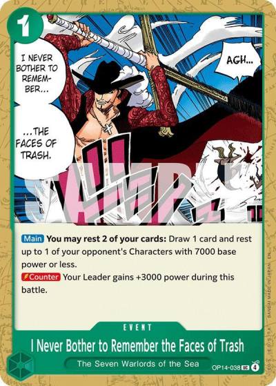 I Never Bother to Remember the Faces of Trash OP14-038 The Azure Sea's Seven Card