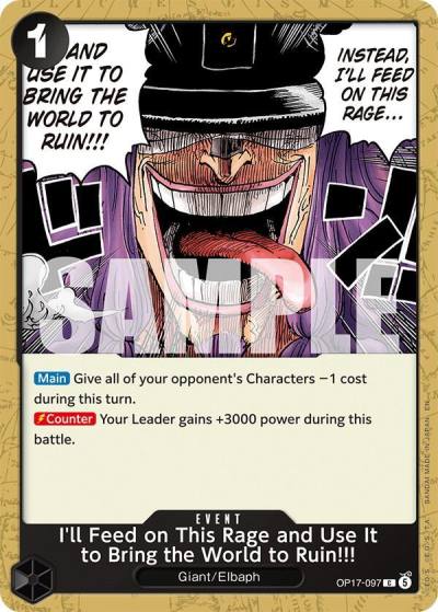 I'll Feed on This Rage and Use It to Bring the World to Ruin!!! OP17-097 The World's Strongest Warriors Card