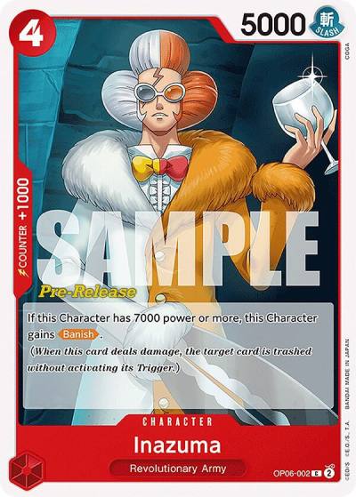 Inazuma OP06-002 Wings of the Captain Pre-Release Cards Card