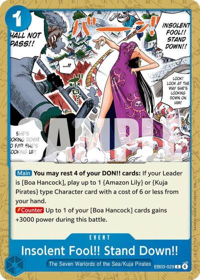 Insolent Fool!! Stand Down!! EB03-029 Extra Booster: One Piece Heroines Edition Card