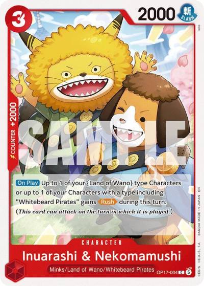 Inuarashi & Nekomamushi OP17-004 The World's Strongest Warriors Card