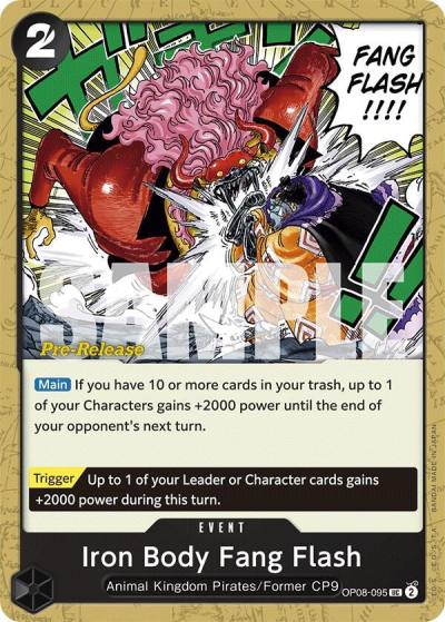 Iron Body Fang Flash OP08-095 Two Legends Pre-Release Cards Card