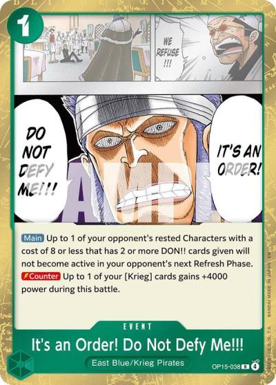 It's an Order! Do Not Defy Me!!! OP15-038 Adventure on Kami's Island Card