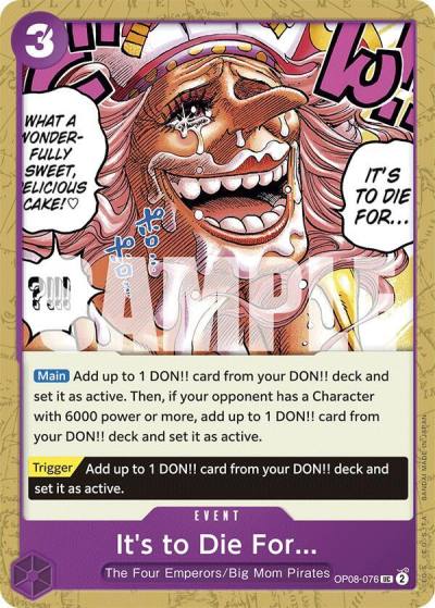 It's to Die For OP08-076 Two Legends Card