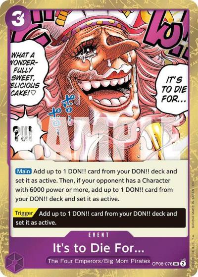 It's to Die For (Pirate Foil) OP08-076 Premium Booster -The Best- Vol. 2 Card