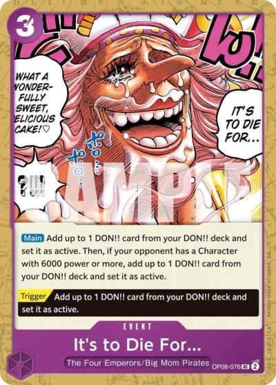 It's to Die For (Reprint) OP08-076 Premium Booster -The Best- Vol. 2 Card