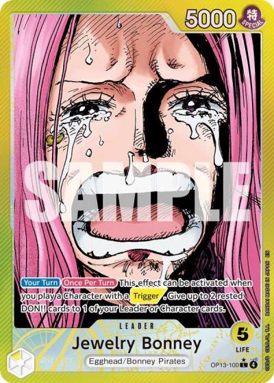 Jewelry Bonney (100) (Alternate Art) OP13-100 Carrying On His Will Card