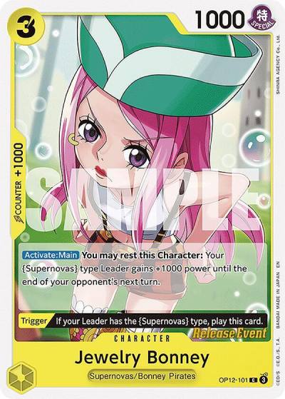 Jewelry Bonney (101) OP12-101 Legacy of the Master Release Event Cards Card