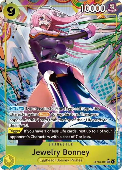 Jewelry Bonney (108) (Alternate Art) OP13-108 Carrying On His Will Card