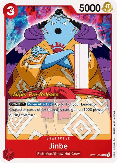 Jinbe ST01-005 Super Pre-Release Starter Deck 1: Straw Hat Crew Card