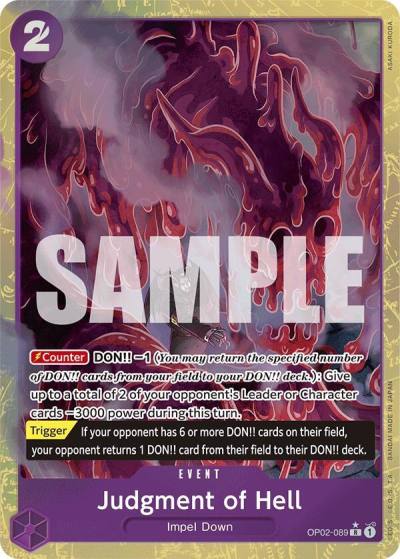 Judgment of Hell (Alternate Art) OP02-089 Premium Booster -The Best- Card