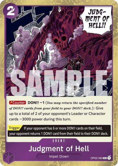 Judgment of Hell (Jolly Roger Foil) OP02-089 Premium Booster -The Best- Card