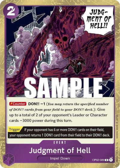 Judgment of Hell OP02-089 Paramount War Card
