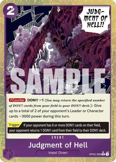 Judgment of Hell (Textured Foil) OP02-089 Premium Booster -The Best- Card