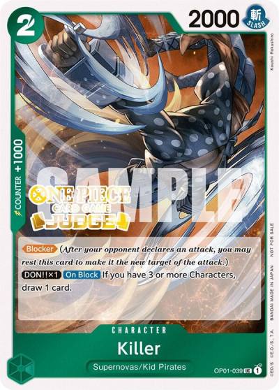 Killer (Judge Pack Vol. 3) OP01-039 One Piece Promotion Cards Card