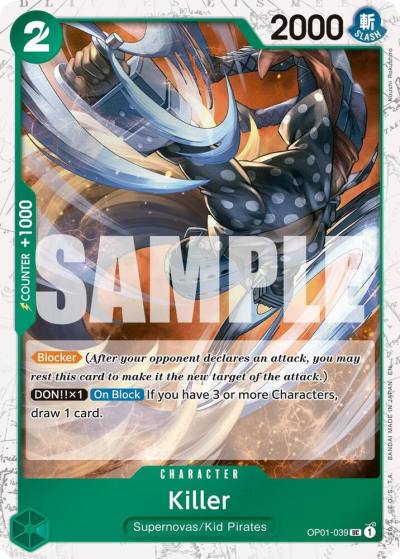 Killer (Pirate Foil) OP01-039 Premium Booster -The Best- Vol. 2 Card