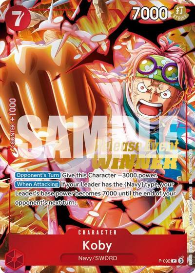Koby (OP12 Release Event Winner) P-092 One Piece Promotion Cards Card