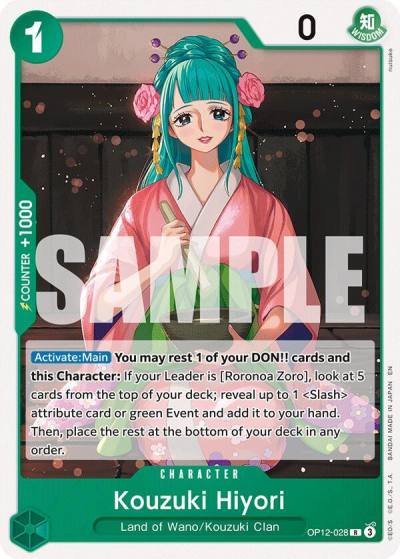 Kouzuki Hiyori OP12-028 Starter Deck 32: GREEN Roronoa Zoro Card