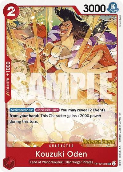 Kouzuki Oden OP12-004 Legacy of the Master Release Event Cards Card