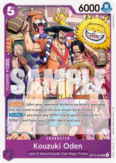 Kouzuki Oden OP13-063 Carrying On His Will Card