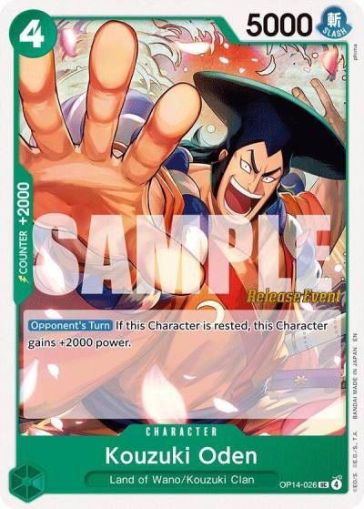 Kouzuki Oden OP14-026 The Azure Sea's Seven Release Event Cards Card