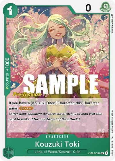 Kouzuki Toki OP02-031 Paramount War Pre-Release Cards Card