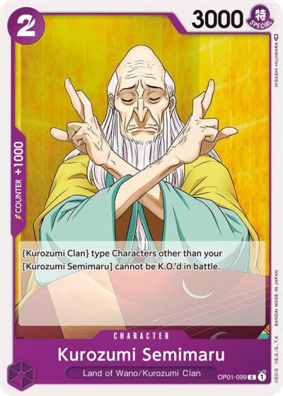 Kurozumi Semimaru OP01-099 Romance Dawn Card