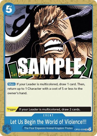 Let Us Begin the World of Violence!! OP05-059 Awakening of the New Era: 1st Anniversary Tournament Cards Card