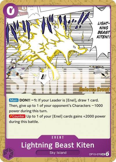Lightning Beast Kiten OP15-076 Adventure on Kami's Island Release Event Cards Card
