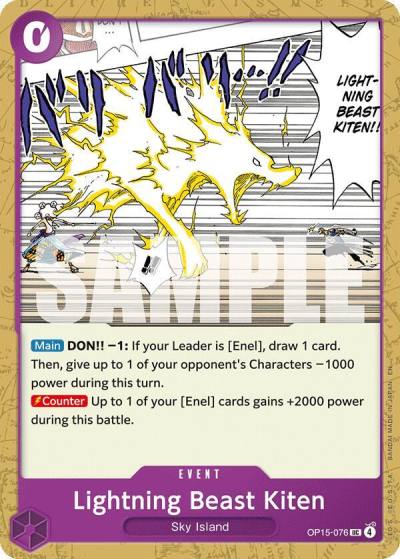 Lightning Beast Kiten OP15-076 Adventure on Kami's Island Card
