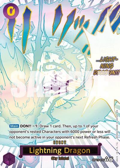 Lightning Dragon (Alternate Art) OP15-077 Adventure on Kami's Island Card