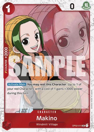 Makino (Jolly Roger Foil) OP02-015 Premium Booster -The Best- Card