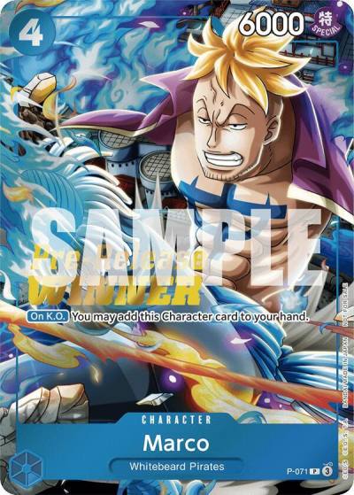 Marco (Two Legends Pre-Release Winner) P-071 One Piece Promotion Cards Card