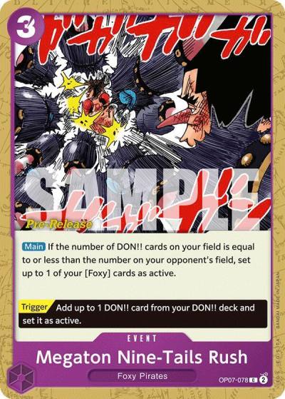 Megaton Nine-Tails Rush OP07-078 500 Years in the Future Pre-Release Cards Card