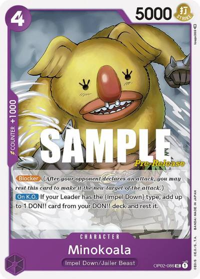 Minokoala OP02-086 Paramount War Pre-Release Cards Card