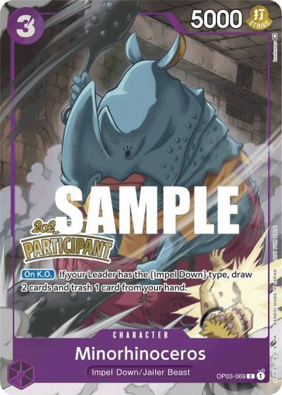 Minorhinoceros (Offline Regional 2023) [Participant] OP03-069 One Piece Promotion Cards Card