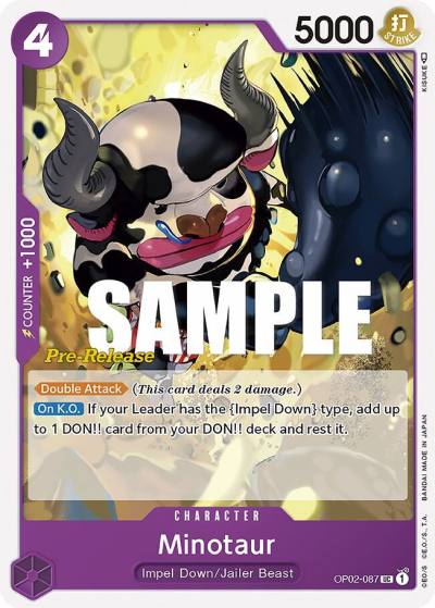 Minotaur OP02-087 Paramount War Pre-Release Cards Card