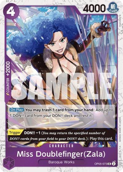 Miss Doublefinger(Zala) (Jolly Roger Foil) OP05-073 Premium Booster -The Best- Card