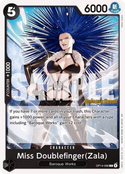 Miss Doublefinger(Zala) OP14-086 The Azure Sea's Seven Release Event Cards Card